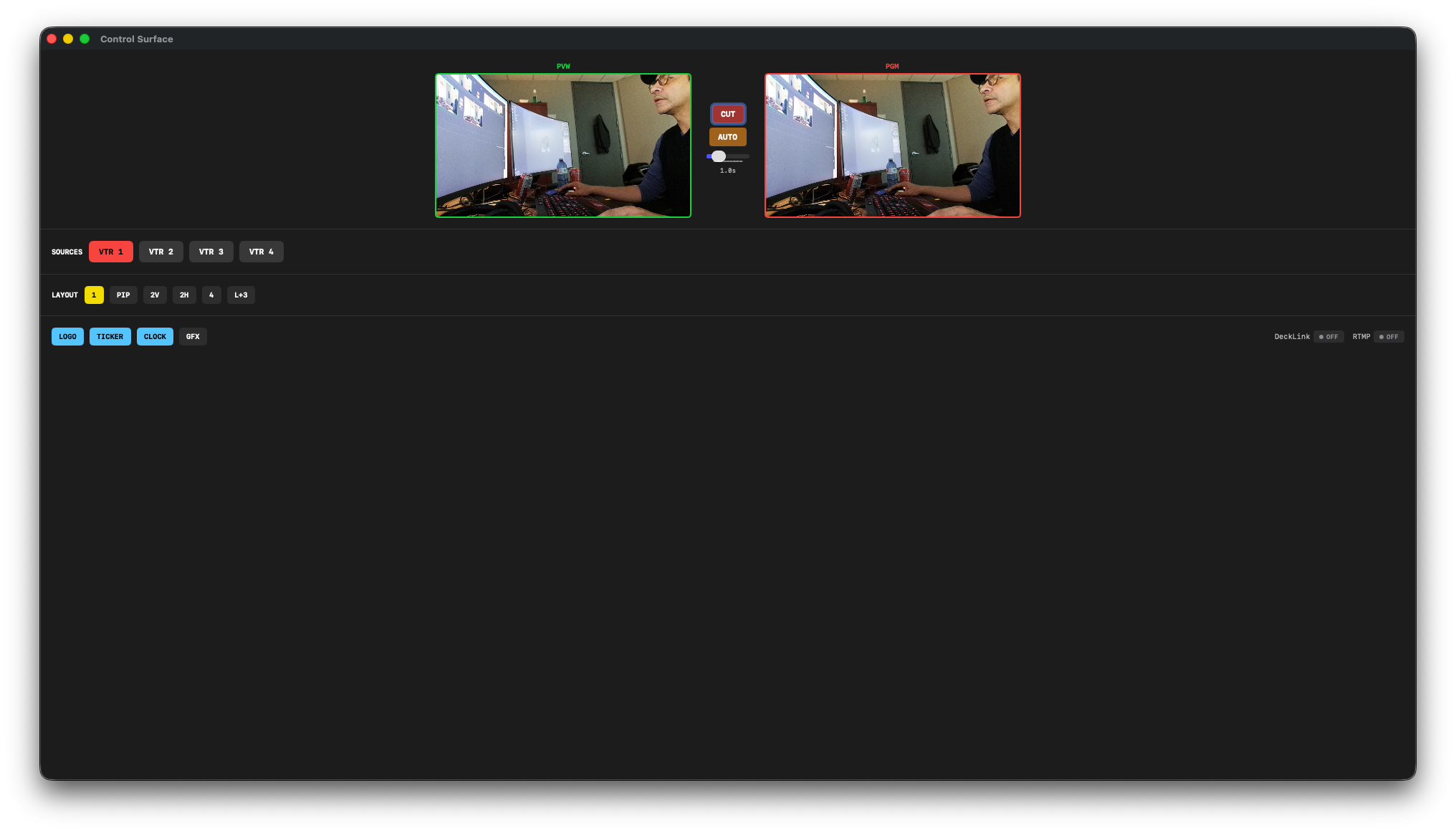 Omnicast Studio control surface window
